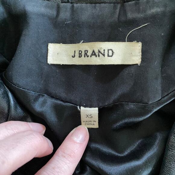 J Brand Zip Moto Biker Jacket in Black Leather - Picture 2 of 4